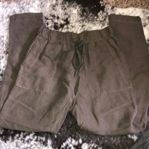 Designer linen drawstring pants